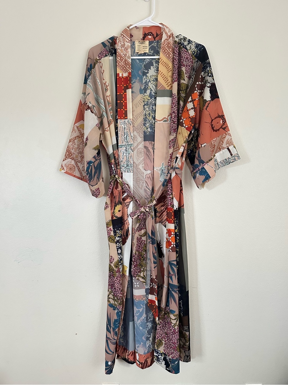 Anthropologie Tiny Saturday Sunday Boho Patchwork Floral Maxi Kimono Jacket